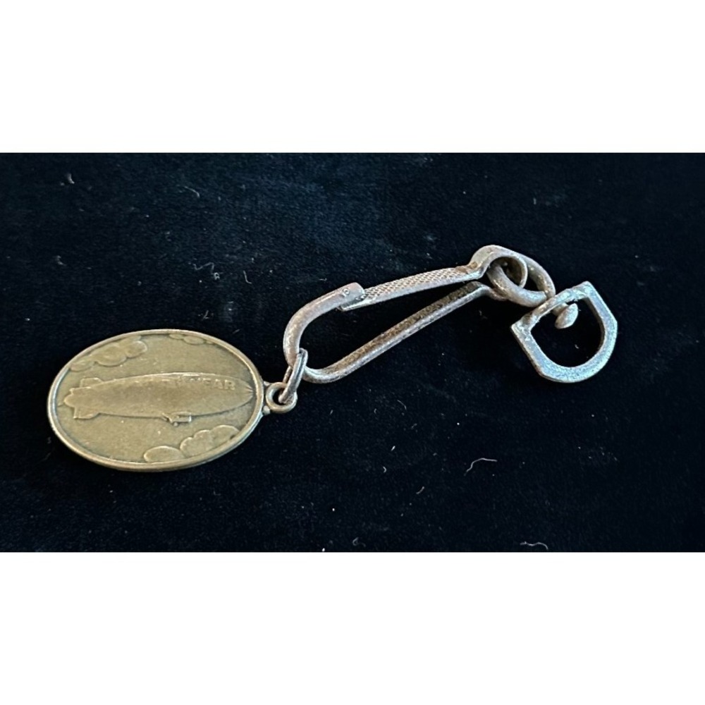 Goodyear Blimp Vintage Bronze Key Chain 1950's to 60's‎